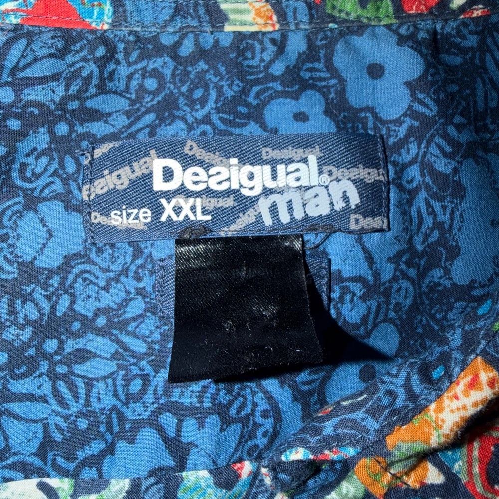 Desigual Men's Joan Blue Floral Shirt (M3) - Picture 10 of 10